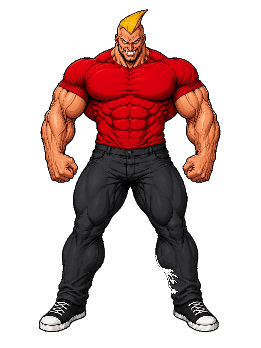 ROT-1 standing compact with fists at his sides